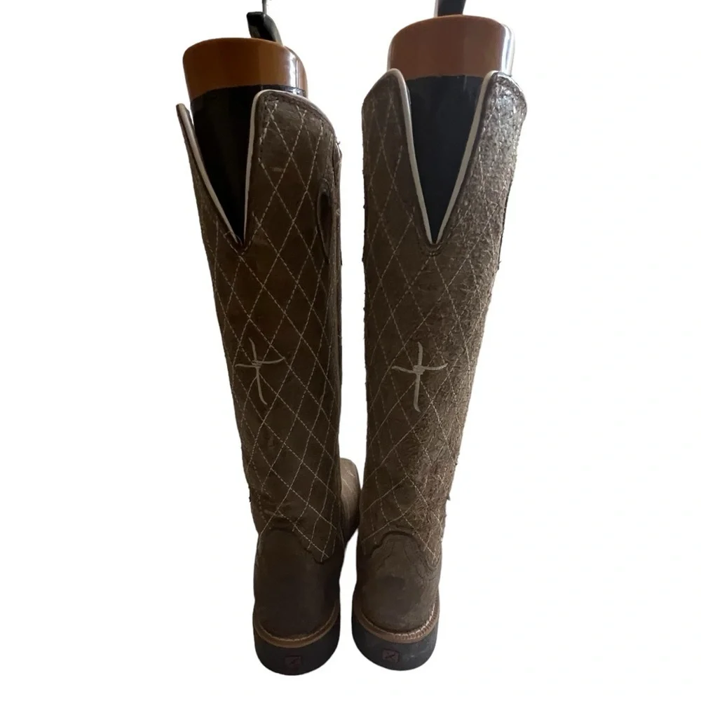 TWISTED X boy DISTRESSED RUFF STOCK COWBOY BOOTS - BROAD SQUARE TOE
